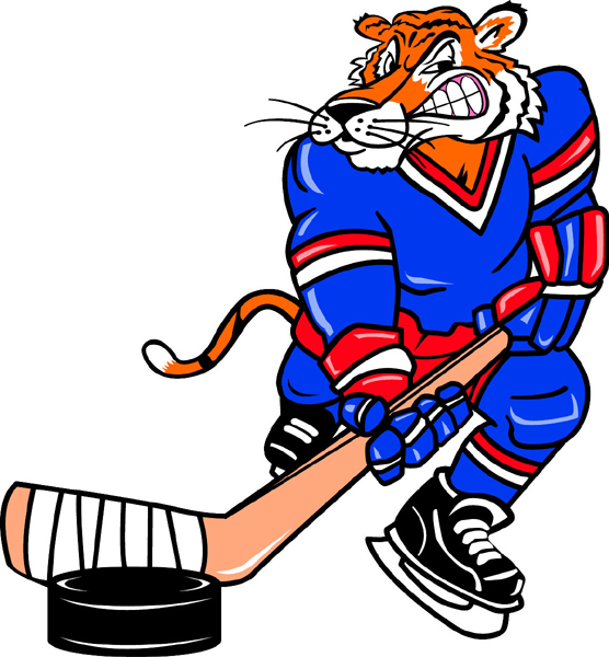 Tiger mascot Hockey sports sticker. Show your team pride.